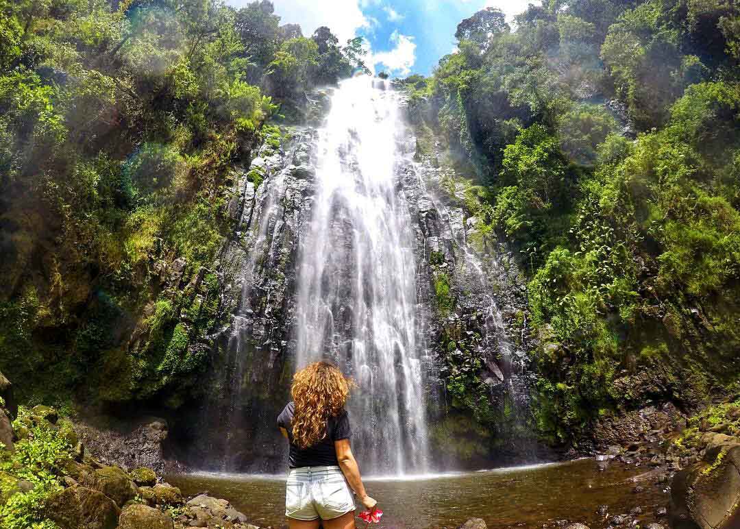 Materuni waterfall pool where visitors can swim after hiking